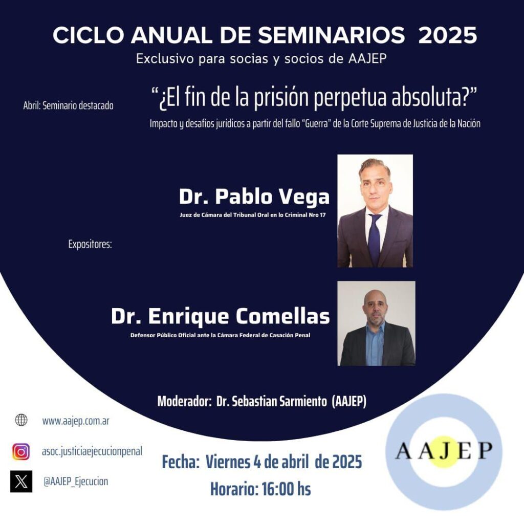 Seminario Destacado de Abril – Ciclo Anual de Seminarios AAJEP 2025